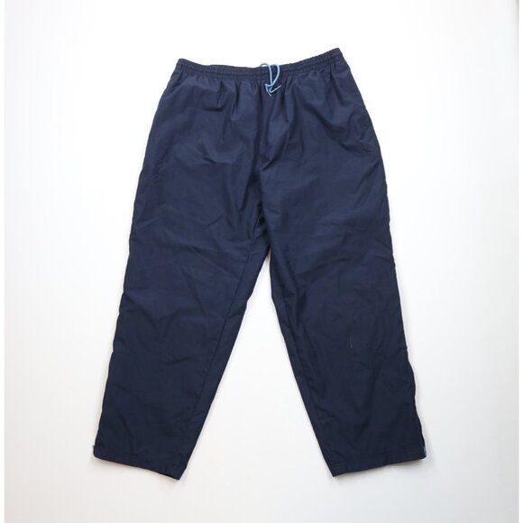 Vintage 90s Champion Mens XL Faded Blank Lined Wide Leg Windbreaker Pants Blue